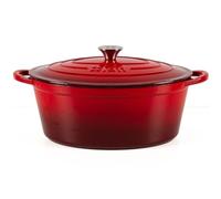 Lätt Home Cocotte en Fonte Ovale 33 cm - 6 L, Faitout Induction, Gaz et Four Avec Couvercle, Casserole Emaillee, Marmite en Fonte, Dutch Oven, Saveurs Authentiques, Lavable au Lave-Vaisselle
