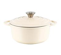 Lätt Home Cocotte en Fonte Ronde 26 cm - 4.8 L, Faitout Induction, Gaz et Four Avec Couvercle, Casserole Emaillee, Marmite en Fonte, Dutch Oven, Saveurs Authentiques, Lavable au Lave-Vaisselle