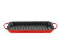 lätt Home Poêle Grill Sans Manche en Fonte Induction 39,5cm Antiadhésive, Plancha pour Plaque Induction Gaz Vitrocéramique, Poêle Rectangulaire Inrayable à Griller pour la Viande, Steak, Poisson