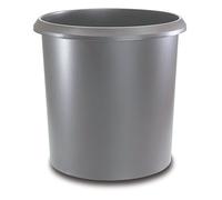 Läufer 26503 corbeille à papier Allrounder de 18 litres, grise, ronde, poubelle avec une poignée, plastique solide