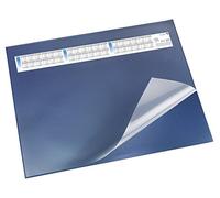 Läufer 44535 Durella DS Sous-main avec support transparent et calendrier Bleu 40 x 53 cm