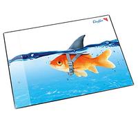 Läufer 46649 sous-main motif poisson rouge aileron de requin, 40x53 cm, sous-main antidérapant avec une poche de côté transparente