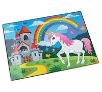 Läufer 46653 sous-main avec motif licorne, 40x53 cm, sous-main antidérapant pour des enfants avec une poche de côté transparente