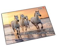 Läufer 46656 sous-main avec motif chevaux à la plage, 40x53 cm, sous-main antidérapant pour des enfants avec une poche de côté transparente