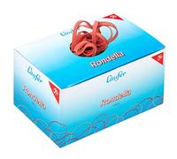 Läufer 51041 bracelets élastiques Rondella 100 x 5 mm, diamètre 65 mm, élastiques à 5 mm de large, carton de 1kg, rouge