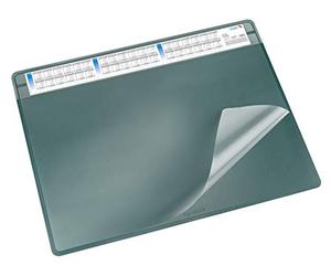 Läufer Durella 47651 Sous-main souple avec sous-main transparent et calendrier - Antidérapant - Accessoires pour bureau - 50 x 65 cm - Vert