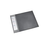 Läufer 41656 Durella D1 sous-main avec rabat latéral transparent et calendrier, 65x52 cm, noir, sous-main antidérapant