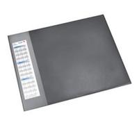 Läufer 41656 Durella D1 sous-main avec rabat latéral transparent et calendrier, 65x52 cm, noir, sous-main antidérapant