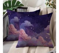 Laewaele Housse Coussin 40 x 40 cm Dessin Animé Coussin Canape Nuage Exterieur Résistant à l'eau Lot de 2 en Lin Canapé Taie d'oreiller Pure Décoratif pour Salon Chambre Jardin Maison Décor S#204