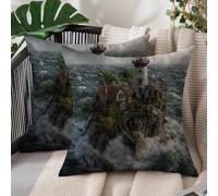 Laewaele Housse de Coussin Imperméable 45 x 45 cm Lot de 2, Taie d'oreiller Décorative avec Fermeture Éclair Invisible, Moderne pour Canapé, Salon, Jardin Extérieur et Balcon, Îles Océan L#1667
