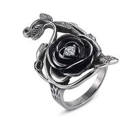 LAFATINA Bague d'instruction en forme de fleur rose pour mariage, rendez-vous, promesse d'anniversaire