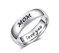 LAFATINA Maman Famille Bague Je t'aime Acier Inoxydable Bague Mère Père Anniversaire Noël Amants La Bague Fils Fille d'offrir pour Femme