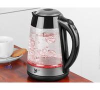 Lafe Bouilloire CEG015 Noir Transparent Argent Verre Plastique 2200 W 1,7 L