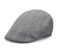 Lafefe Casquette Plate pour Homme, béret Irlandais, Casquette décontractée Tendance en Lin, Gris, Taille Unique