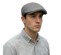 Lafefe Casquette Plate pour Homme, béret Irlandais, Casquette décontractée Tendance en Lin, Gris, Taille Unique