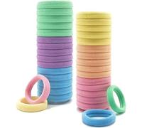 Lafefe Lot de 30 élastiques à cheveux pour femme - Haute élasticité - Sans couture - Sans dommages - Avec sac à fermeture éclair givrée pour queue de cheval, cheveux épais et bouclés, pour le sport et