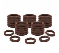 Lafefe Lot de 30 élastiques à cheveux pour femme, très élastiques, sans couture, sans dommages, avec sac à fermeture éclair givrée pour queue de cheval, sport et coiffure quotidienne - Marron