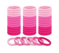 Lafefe Lot de 50 élastiques à cheveux pour femme, très élastiques, sans couture, sans dommages, avec sac à fermeture éclair givrée pour queue de cheval, cheveux épais et bouclés, pour le sport et le