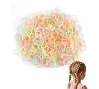 Lafefe Lot de 500 petits élastiques à cheveux pour femmes et enfants avec cheveux tressés - Mélange de crème glacée pastel