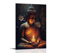LaFegoude Buddha Beside The Lotus Poster Peinture décorative sur toile Art mural pour salon, chambre à coucher, art mural, impression d'image moderne, décoration de salle familiale, 30 x 45 cm