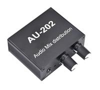 Lafeier AU-202 2 Entrées Sorties Mélangeur Audio Distributeur Audio pour Casque Alimentation Externe AMP Volume Seul Contrôle