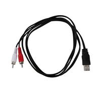 Lafeier Câble adaptateur USB A mâle vers 2 prises phono AV pour PC, TV, AUX audio et vidéo 1,5 m