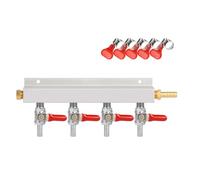 Lafeier Collecteur de gaz 4 voies 5/16" barbelé intégré clapet anti-retour distributeur de CO2