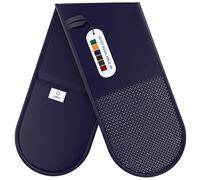 Laffair Gants de cuisine résistants à la chaleur Bleu marine Antidérapants en silicone