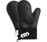 Laffair Gants de Four en Silicone Gants de Four Noirs résistants à la Chaleur Gants de Four en Silicone Gants de Cuisine de Haute qualité résistants à la Chaleur avec Design antidérapant