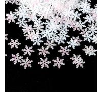 lafo Lot de 600 confettis décoratifs en flocons de neige, pour décoration de Noël et d'hiver, bricolage avec 2 tailles, décoration d'anniversaire, décoration de neige artificielle (blanc)