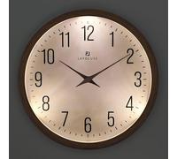 Lafocuse 30cm Horloge Murale avec Veilleuse, Silencieuse Lumineuse Pendule Murale Marron Design Moderne, Facile à Lire, sans Tic Tac Décoration pour Salon Cuisine Chambre Bureau