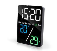 Lafocuse 5.7" Réveil Numérique LED Horloge Digitale, Reveil Matin avec 1 Charge USB, Température, Date, Luminosité Réglable, Snooze, 2 Alarme Horloge de Bureau pour Chambre Bureau Maison