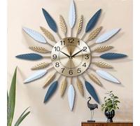 Lafocuse 56cm Horloge Murale Geante Métal Or, Silencieuse Design Moderne Pendule Murale Originale Créative, Décorative sans Tic-tac pour Salon Chambre Bar Cuisine