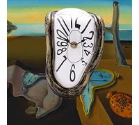 Lafocuse Horloge Fondante Forever Salvador Dali, Montre Molle Dali Décorative Créative Surréalisme, Silencieuse Pendule Quartz avec Chiffres Arabes Pendulettes de Bureau Etagère Table Marron