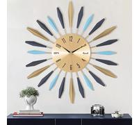 Lafocuse Horloge Murale Multicolore Geante Metal, Silencieuse Pendule Murale Moderne Nordic Décoration, Originale Créative Design pour Salon Chambre Bar 56cm