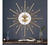 Lafocuse Horloge Murale Or Geante Metal, Silencieuse Pendule Murale Moderne Nordic Décoration, Originale Créative Design pour Salon Chambre Bar 56cm