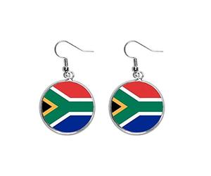 l'afrique du sud, pays du drapeau national Boucle d'oreille en argent.
