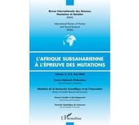 Revue Internationale Des Sciences Humaines Et Sociales Volume 2 N° 2, Mai 2 - L'afrique Subsaharienne À L'épreuve Des Mutations
