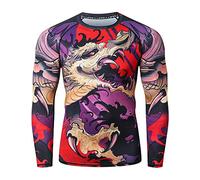 LAFROI Maillot de Compression à Manches Longues UPF 50+ pour Homme - CLY08C,Blood Moon,M