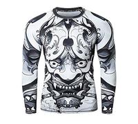 LAFROI Maillot de Compression à Manches Longues UPF 50+ pour Homme - CLY08C,Hannya,XXL