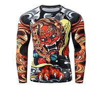 LAFROI Maillot de Compression à Manches Longues UPF 50+ pour Homme - CLY08C,Lion Dance,XXL