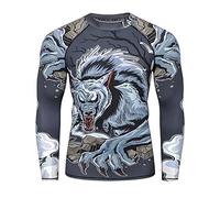 LAFROI Maillot de Compression à Manches Longues UPF 50+ pour Homme - CLY08C,Werewolf,L