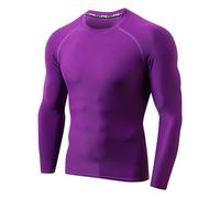LAFROI Maillot de Compression à Manches Longues UPF 50+ pour Homme Purple Size LG