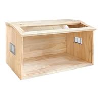 LAFSFBDF Boîte d'élevage de Hamster, Couvercle Rabattable en Bois Massif, Ours doré ventilé et Respirant, Cage ornementale en Bois Robuste
