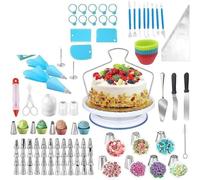 LAFSFBDF Plateau tournant for gâteaux, outil de cuisson à faire soi-même, buse de passepoil, sac à douille, grattoir à crème, ensemble de plateaux tournants for gâteaux(G)