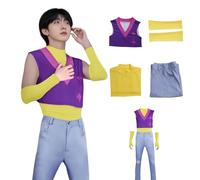 LAFUFU Costume de cosplay Saja pour garçon, gilet violet avec jean, manches à main pour Halloween, Comic-Con, performance (gilet violet + pantalon, taille XS)