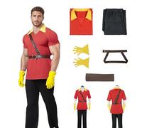 LAFUFU Costume de costumade pour homme pour adulte, tenue d'Halloween avec ceinture, gants, costume de rouge avec pantalon, sac de flèche pour carnaval, Halloween, fête à thème (rouge + noir