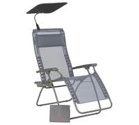 Lafuma MOBILIER - Ensemble Fauteuil Relax Transat Jardin - Chaise Longue Et Accessoires - Zen Edition - Texplast - Gris Silex - Fabriqué en France - LFM5360_8544 - Garantie 5 Ans - L.88xl.67xH.114cm