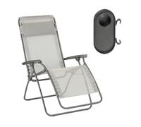 Lafuma Ensemble Fauteuil Relax Transat Jardin - Chaise Longue Et Porte Gobelet - Rclip - Batyline® Iso - Beige Seigle Mobilier
