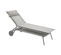 Bain De Soleil - Transat Piscine et Jardin - Chaise Longue Haut - Miami Ii - Batyline® Duo - Gris Galet - Lafuma Mobilier